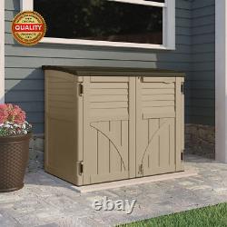 34 Cubic Feet Horizontal Compact Outdoor Storage Shed, Sand