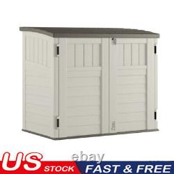 34 cu. Ft. Horizontal Outdoor Resin Storage Shed UV Protection Lockable Door US