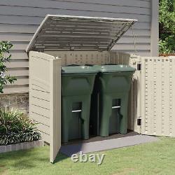 34 cu. Ft. Horizontal Outdoor Resin Storage Shed UV Protection Lockable Door US