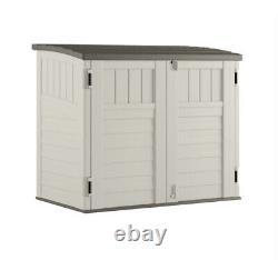 34 cu. Ft. Horizontal Outdoor Resin Storage Shed, Vanilla