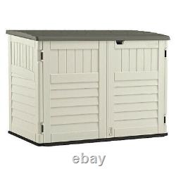 34 cu. Ft. Horizontal Outdoor Resin Storage Shed, Vanilla