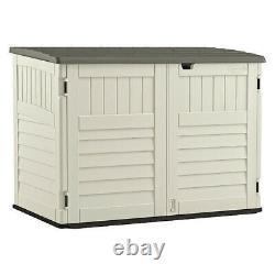 34 cu. Ft. Horizontal Outdoor Resin Storage Shed, Vanilla 1 Pack