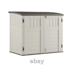 34 cu. Ft. Horizontal Outdoor Resin Storage Shed, Vanilla 1 Pack NEW