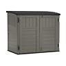 34 Cu. Ft. Horizontal Resin Storage Shed With 3-door Locking System Stoney Gray