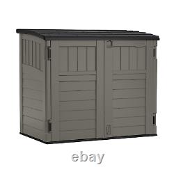 34 cu. Ft. Horizontal Resin Storage Shed with 3-door Locking System Stoney Gray