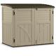 34-cu Ft Resin Horizontal Storage Shed Featuring 3 Doors Sand Brown For Home