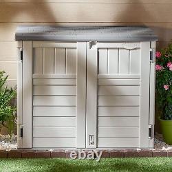 34 cubic feet capacity horizontal outdoor storage shed