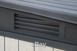 35. 5 cu. Ft Outdoor Horizontal Storage Shed Weather-resistant Resin, Grey/Black
