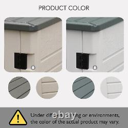 35 Cu. Ft Outdoor Storage Box Horizontal Resin Patio Garden Shed with Lockable Door