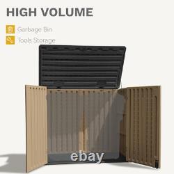 35 Cuft Outdoor Horizontal Storage, Waterproof Resin Medium-35 cuft Brown