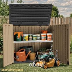 35 Cuft Outdoor Horizontal Storage, Waterproof Resin Medium-35 cuft Brown