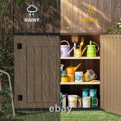 35 Cuft Outdoor Horizontal Storage, Waterproof Resin Medium-35 cuft Brown
