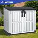 36 Cuft Outdoor Horizontal Storage Shed 230 Gallon Resin Patio With Lockable Doors