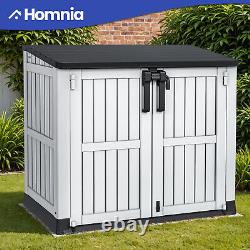 36 CuFt Outdoor Horizontal Storage Shed 230 Gallon Resin Patio with Lockable Doors