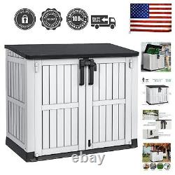 36 cu ft Resin Outdoor Storage Shed, Weather-Resistant Horizontal Tool Shed