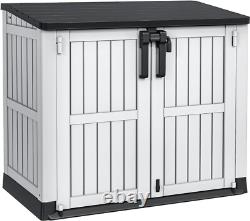 36 cu ft Resin Outdoor Storage Shed, Weather-Resistant Horizontal Tool Shed