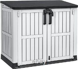 36 cu ft Resin Outdoor Storage Shed, Weather-Resistant Horizontal Tool Shed
