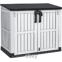 36 cu ft Resin Outdoor Storage Shed, Weather-Resistant Horizontal Tool Shed