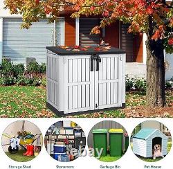36 cu ft Resin Outdoor Storage Shed, Weather-Resistant Horizontal Tool Shed