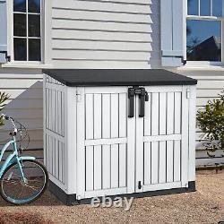 36 cu ft Resin Outdoor Storage Shed, Weather-Resistant Horizontal Tool Shed
