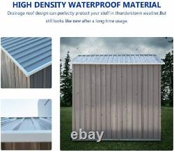 3.5X6FT Outdoor Garden Storage Shed Backyard Tool House with Floor Base Horizontal