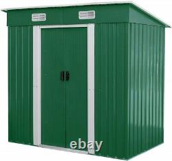 3.5X6 FT Horizontal Outdoor Storage Shed Without Floor Base Padlockable, Steel