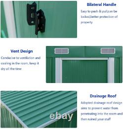 3.5X6 FT Horizontal Outdoor Storage Shed Without Floor Base Padlockable, Steel