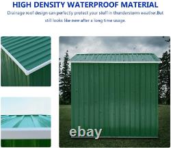 3.5X6 FT Horizontal Outdoor Storage Shed Without Floor Base Padlockable, Steel