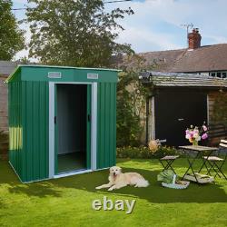 3.5X6 FT Horizontal Outdoor Storage Shed Without Floor Base Padlockable, Steel