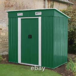 3.5X6 FT Horizontal Outdoor Storage Shed Without Floor Base Padlockable, Steel