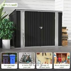 3 Ft. W X 6 Ft. D Horizontal Metal Shed, Outdoor Storage Shed with Double Lockab