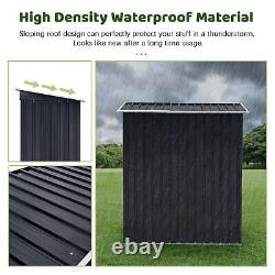 3 X 5FT Horizontal Outdoor Storage Shed Without Floor Base With Sliding Door Black