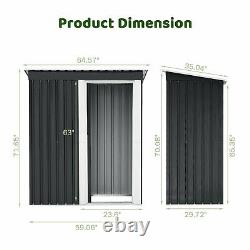 3 X 5 FT Horizontal Outdoor Storage Shed Without Floor Base With Lockable Door US