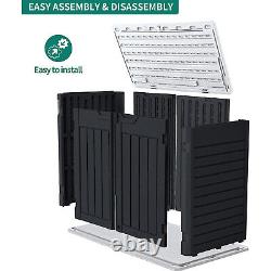 3'x4' Horizontal Resin Storage Shed Lockable Door for Backyard Garden Tool Gray