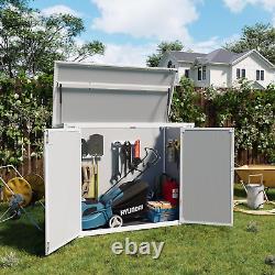 41 Cu. Ft Horizontal Storage Shed Outdoor, Weatherproof Resin Storage Shed with F