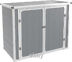 41 Cu. Ft Horizontal Storage Shed Outdoor, Weatherproof Resin Storage Shed with F