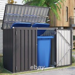 46 Cu. Ft Outdoor Garbage Bike Storage Shed, Horizontal Storage Cabinet