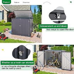 46 Cu. Ft Outdoor Garbage Bike Storage Shed, Horizontal Storage Cabinet