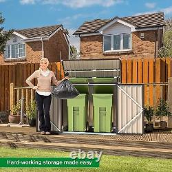 46 Cu. Ft Outdoor Garbage Bike Storage Shed, Horizontal Storage Cabinet