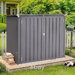 46 Cu. Ft Outdoor Garbage Bike Storage Shed, Horizontal Storage Cabinet