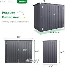 46 Cu. Ft Outdoor Garbage Bike Storage Shed, Horizontal Storage Cabinet