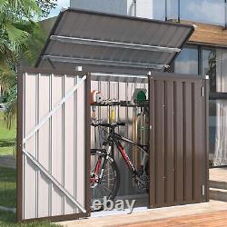 46 Cu. Ft Outdoor Storage Box Sheds Horizontal Cabinet Box for Bikes Trash Cans