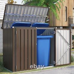 46 Cu. Ft Outdoor Storage Box Sheds Horizontal Cabinet Box for Bikes Trash Cans