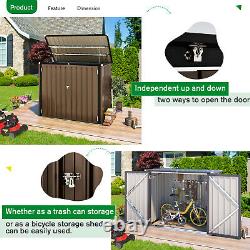 46 Cu. Ft Outdoor Storage Box Sheds Horizontal Cabinet Box for Bikes Trash Cans