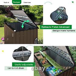 46 Cu. Ft Outdoor Storage Box Sheds Horizontal Cabinet Box for Bikes Trash Cans