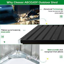46 Cu. Ft Outdoor Storage Box Sheds Horizontal Cabinet Box for Bikes Trash Cans
