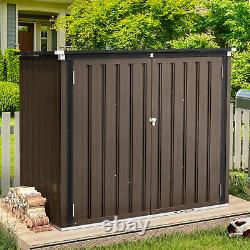 46 Cu. Ft Outdoor Storage Box Sheds Horizontal Cabinet Box for Bikes Trash Cans