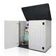 47 Cu. Ft Outdoor Storage Box Horizontal Resin Patio Garden Shed With Lockable Door
