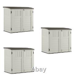 4Pcs Patio Horizontal Storage Shed Plastic Backyard Garden Yard Outdoor Storage