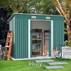 4.2'x9.1' Outdoor Storage Shed Utility Metal Tool House Backyard Lawn Waterproof